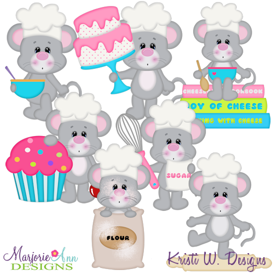 Baking Mice SVG Cutting Files + Clipart - Click Image to Close